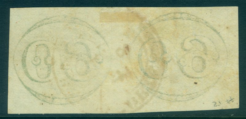 BRAZIL 1843 OLHO DE BOI 60reis black -grayish medium paper Sc# 2 used PAIR VF/XF