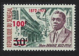 Senegal Blaise Diagne No 353 surch '1872-1972' and value 1972 MNH SG#516