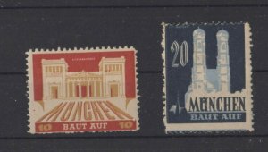 Germany - Pair of Munich is Building Up Advertising Stamps - MNH OG