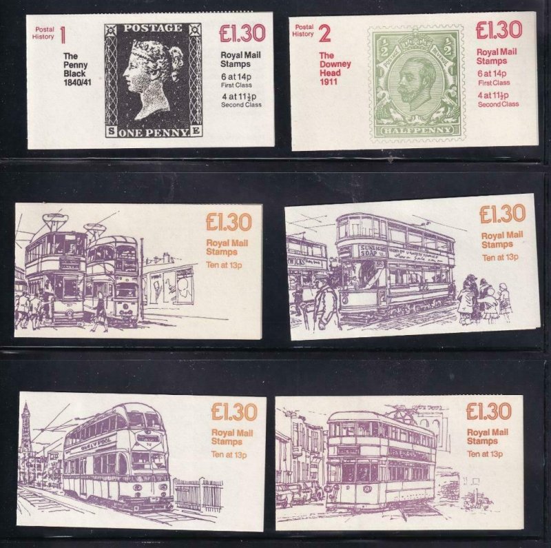 GB BK # 524-525 VF-MNH  6 DIFFERENT COVERS BOOKLETS PO FRESH CAT VALUE $41+