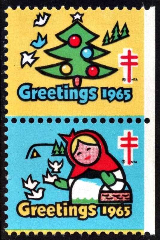 WX224* Christmas Seal Pair (1965) MNH