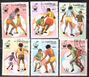 Cape Verde Africa World Cup Soccer stamps 1982. 446 - 451