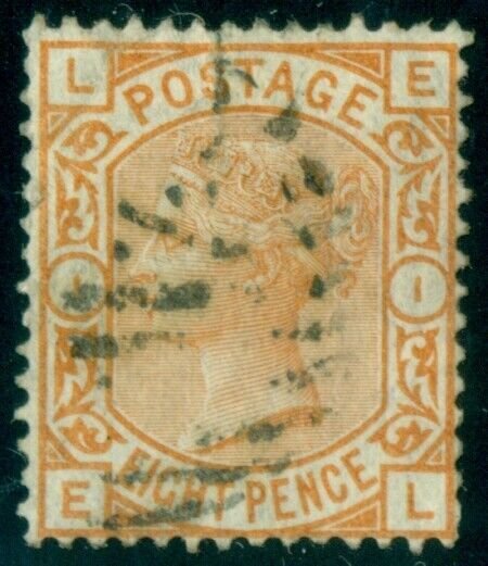 GREAT BRITAIN #73, 8p orange, used, scarce Scott $325.00