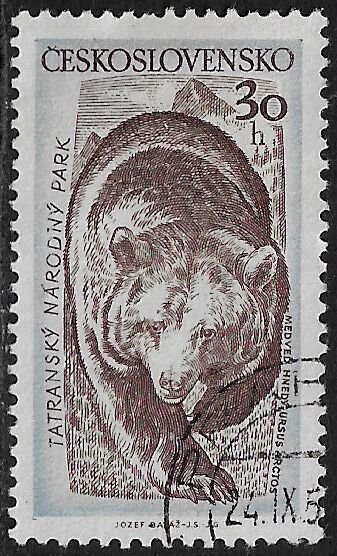 Czechoslovakia #819 Used Stamp - Brown Bear