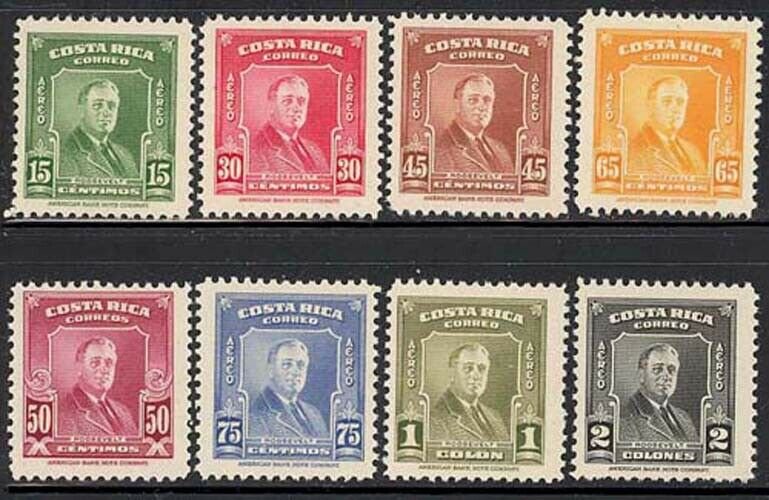 Costa Rica 1947 Roosevelt set Sc# 251/C167 NH