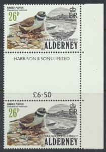 Alderney  SG A15  SC# 15 Birds  MNH Gutter Pair see scan 