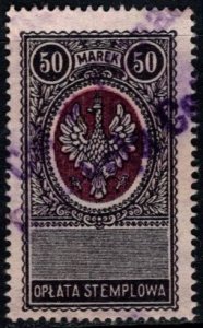 1919 Poland Revenue 4 Marek General Tax Duty Used