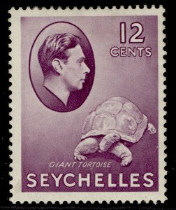 SEYCHELLES GVI SG139, 12c reddish violet, M MINT. Cat £50. CHALKY