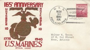 U.S. MARINES 165th ANNIVERSARY 1940 - U.S.S. Philadelphia (CL-41)