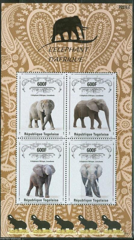 TOGO  2014 AFRICAN ELEPHANTS SOUVENIR  SHEET  MINT NH 