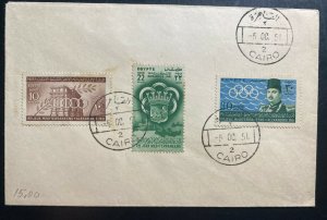 1951 Cairo Egypt First Day Cover FDC Mediterranean Olympic Games