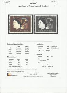 # 1487 MINT NEVER HINGED WILLA CATHER XF+