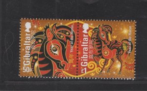 Gibraltar #1419 (2014 Year of the Horse pair) VFMNH CV $5.00