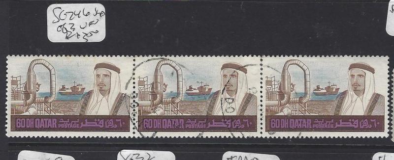 QATAR (P0609BB)  SG 246  STRIP OF 3  VFU