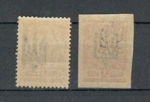 UKRAINE - MNH PERFORATED + IMPERFORATED STAMP, 1 kop - OVERPRINT - VARIETY-1918. 