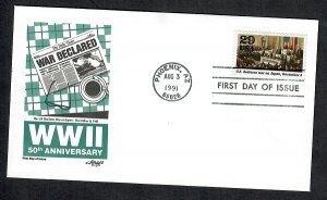 2559j WWII USA Declares War Unaddressed Artmaster FDC