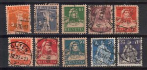 SWITZERLAND STAMPS, 1912/1933. Mi.#162-171 , USED