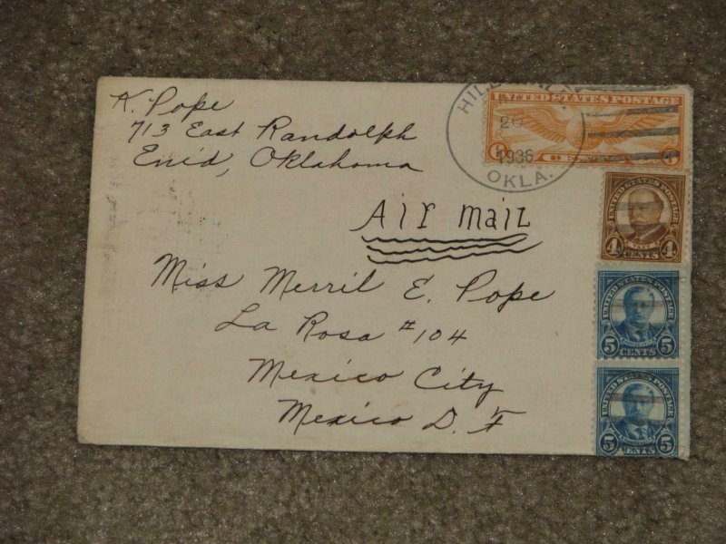 AIRMAIL TO MEXICO CITY, MEXICO, 1936 