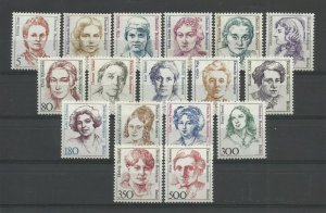 GERMANY BERLIN 1987 FAMOUS WOMEN FULL SET Y/TELLIER: 732-748 MNH