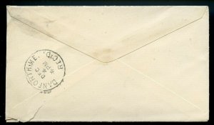 U.S. T I 1st Bur. Iss. on 1894(?) Forrest City, Maine Cover w/Circle of Wedges