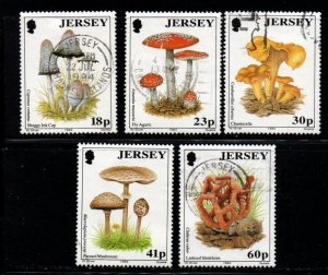 Jersey  Sc 655-9 1994 Mushrooms stamp set used
