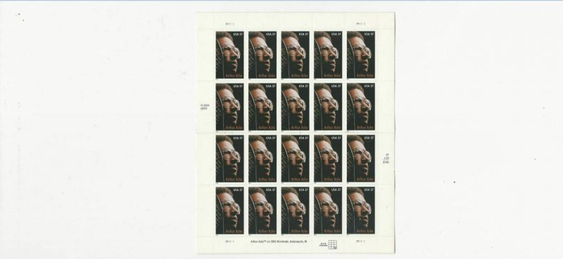 US Stamps Sheet/Postage Sct #3936 Arthur Ashe-tennis player MNH F-VF OG  FV 7.40