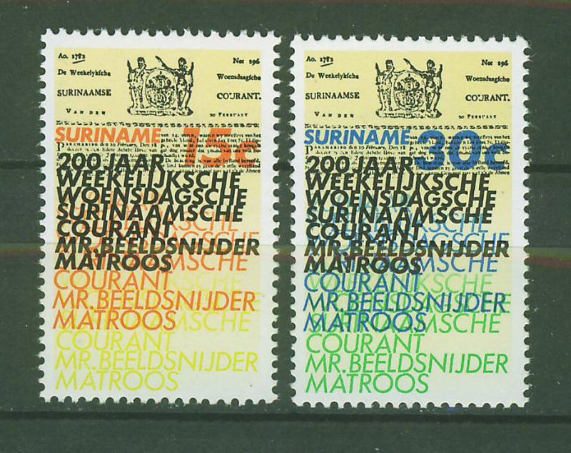 SURINAM/SURINAME 1974 MNH SC.415/16 Newspaper