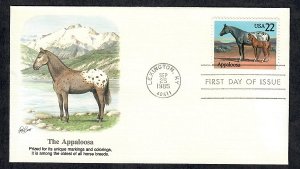 2158 Horses:  Appaloosa Unaddressed Fleetwood FDC