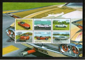 Liberia 1998 - Cars Automobiles - Sheet of 6 Stamps - Scott #1388 - MNH