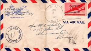 US Navy 1943 - Naval Censor Cover - J3765