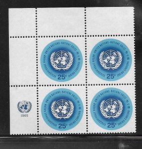 United Nations #149 MNH Margin Inscription Block of 4