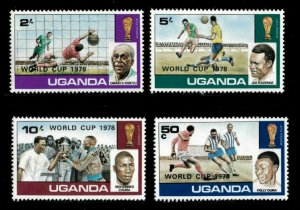 Uganda 1978 - WORLD CUP 78 OVERPRINT - Set of 4 (Scott #203-6) - MNH