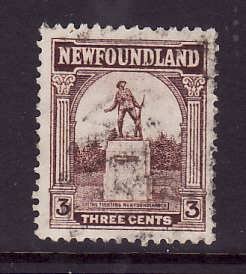 Newfoundland-Sc#133-used 3c brown War Memorial -1923-id#316-