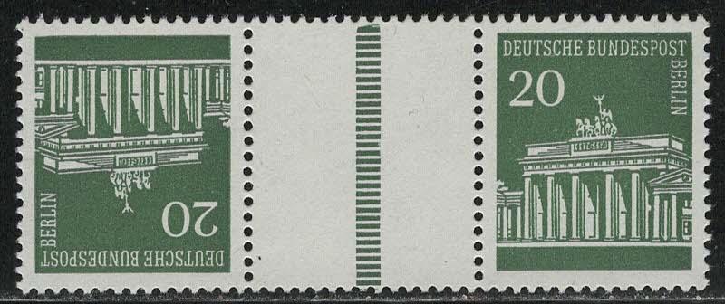Germany Berlin Scott # 9N252 (2), label, mint nh, tete beche, Mi # KZ4