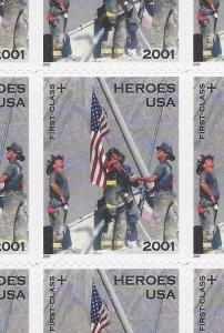 USA B2 Semi-Postal Single Stamp Heroes of 2001 First Responders