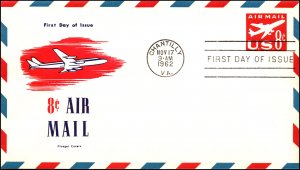 Scott UC36 8 Cents Jet Fluegel FDC Unaddressed