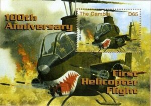 Gambia 2007 - Helicopters - Souvenir stamp sheet - Scott #3074 - MNH