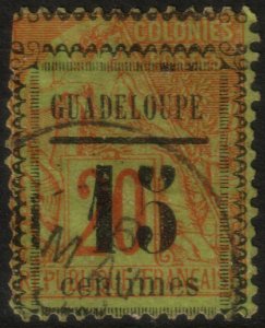 ✔️ FRANCE COLONIES GUADELOUPE 1889 - ALLEGORY OVERPRINT  - SC. 4 (o)