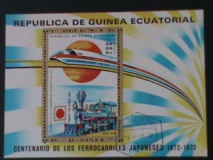​EQUARTORIAL GUINEA-CENTENARY OF JAPANESE RAILWAYS -CTO S/S VF-FANCY CANCEL