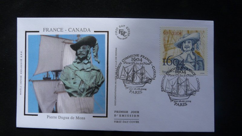 explorer Dugua de Mons history of Canada FDC France 2004 (ref 31935)