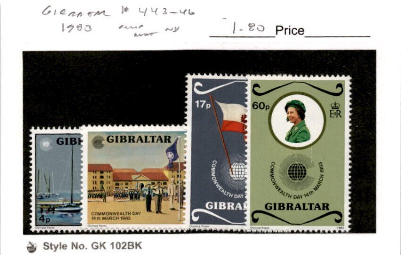 Gibraltar, Postage Stamp, #443-446 Mint NH, 1983 Commonwealth Day (AB)