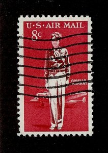 US Scott C68 Air Mail 8c Amelia Earhart USED F/VF VLH Perf 11 1962 USA