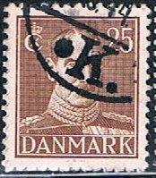 Denmark 283, 25o King Christian X, used, VF