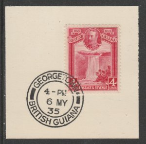 Br Guiana 1931 KG5 CENTENARY  4c on piece with MADAME JOSEPH  POSTMARK