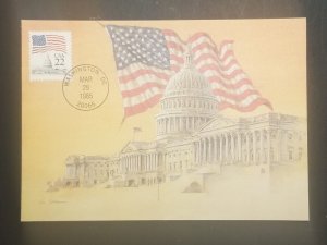 1985 Flag Over the Capitol Stamp FDC Maxi Card Maximum First Day m184