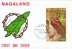 Nagaland (Local Issue) 1985 2CH souvenir sheet RED overprint FDC