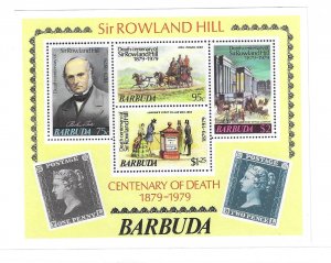 Barbuda 1979 Sir Rowland Hill Cent Stamp S/S Sc 384a MNH C10