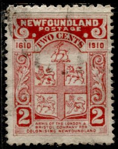 Newfoundland #87 Arms of London & Bristol Definitive Used