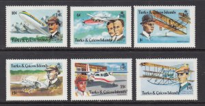 Turks and Caicos 347-352 Airplanes MNH VF