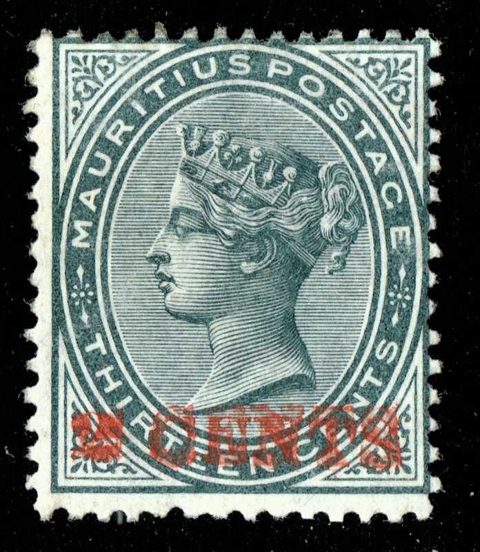 [mag131] MAURITIUS 1887 SG#117b MNH VARIETY double surcharge cv:£850/$1,120